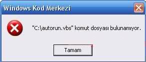 Autorun.Vbs Hatası Çözümü İçin Yönerge ve Program