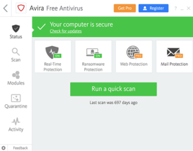 Ücretsiz Avira Antivirüs 2019