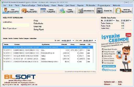 Ücretsiz Bilsoft Cari Takip Programı