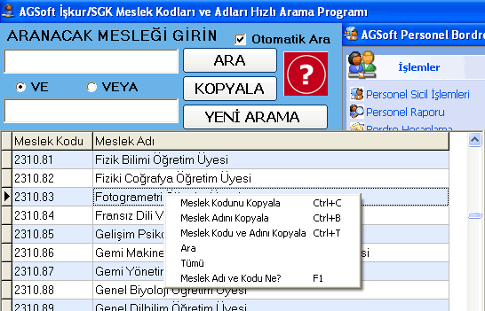 AGSoft-Iskur-SGK-Meslek-Kodlari-Hizli-Arama-Programi www.ucretsizprogram.org