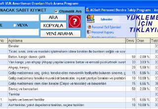 Ücretsiz AGSoft VUK Amortisman Oranları Hızlı Arama Programı