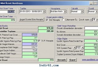 Mini Bordro Netten Brüte Ücret Hesaplama Programı