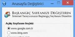 Ücretsiz Tarayıcı Anasayfa Değiştirme Programı