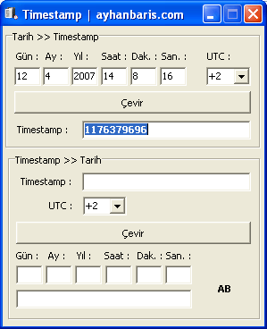 Timestamp Tarih Saat Dönüştürücü Program