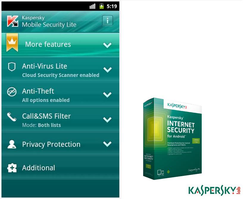 KASPERSKY Internet Security For Android Smartphones and Tablets