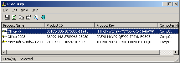 Produkey Windows Lisans Anahtarını Bulma Programı